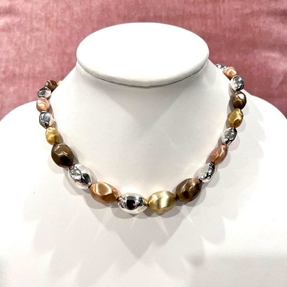 Sterling silver from Italy multi-tone necklace - Picture 1 of 2